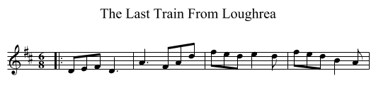 The Last Train From Loughrea - staff notation