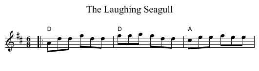 The Laughing Seagull - staff notation