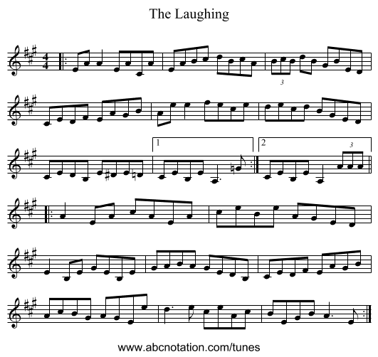 The Laughing - staff notation