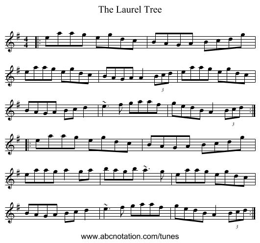 The Laurel Tree - staff notation