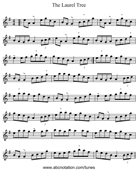 The Laurel Tree - staff notation