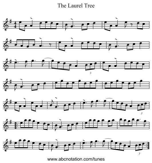 The Laurel Tree - staff notation