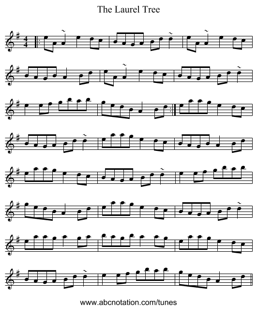 The Laurel Tree - staff notation