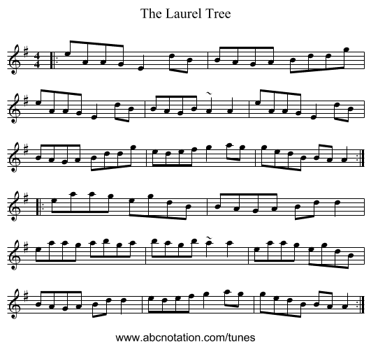 The Laurel Tree - staff notation
