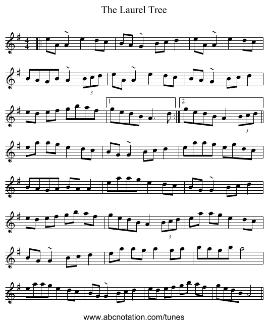 The Laurel Tree - staff notation