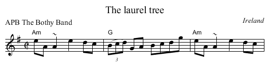 The laurel tree - staff notation
