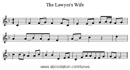 The Lawyer's Wife - staff notation