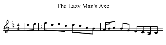 The Lazy Man's Axe - staff notation