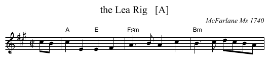 the Lea Rig   [A] - staff notation