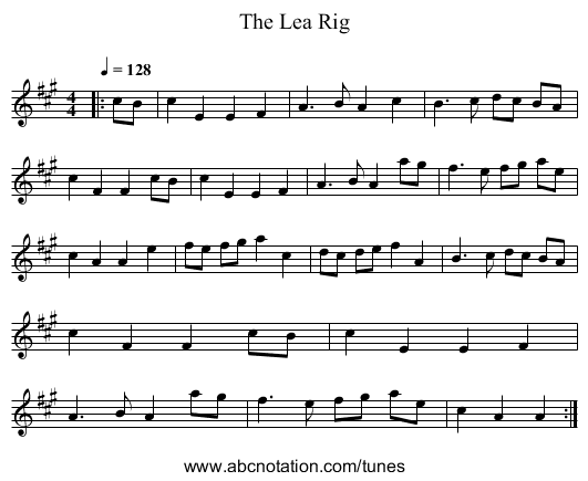The Lea Rig - staff notation