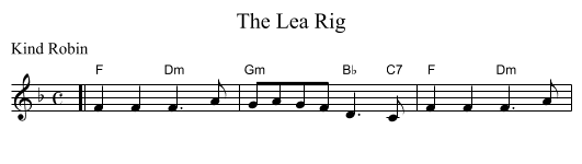 The Lea Rig - staff notation