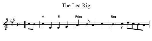 The Lea Rig - staff notation