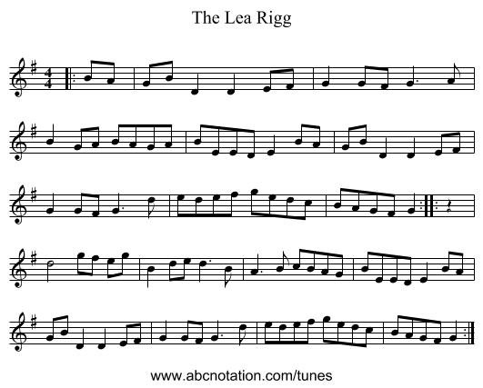 The Lea Rigg - staff notation