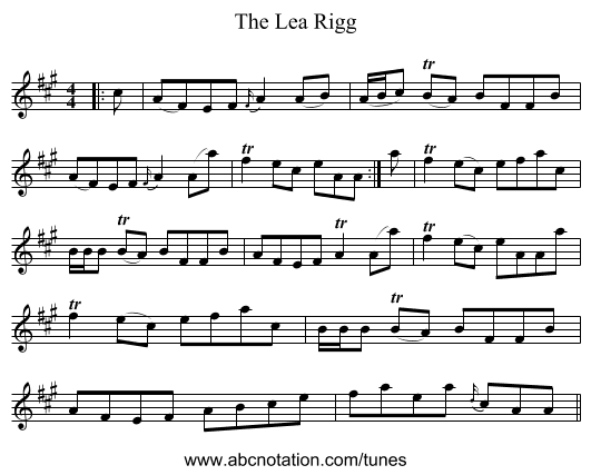 The Lea Rigg - staff notation