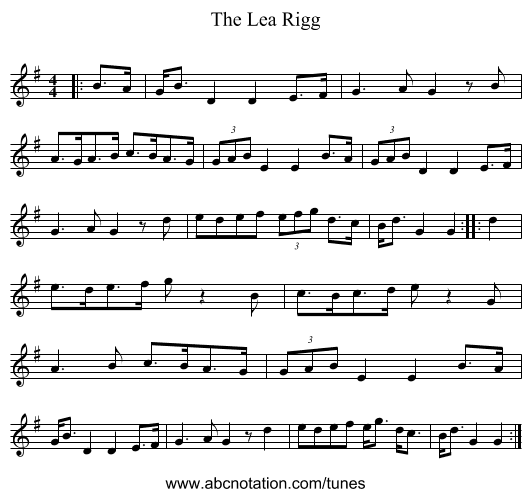 The Lea Rigg - staff notation