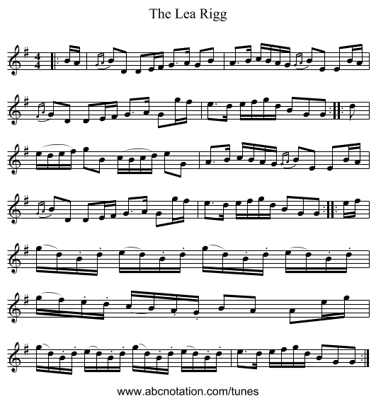 The Lea Rigg - staff notation