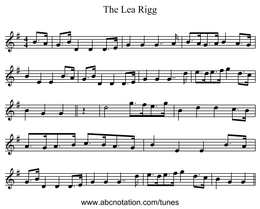 The Lea Rigg - staff notation