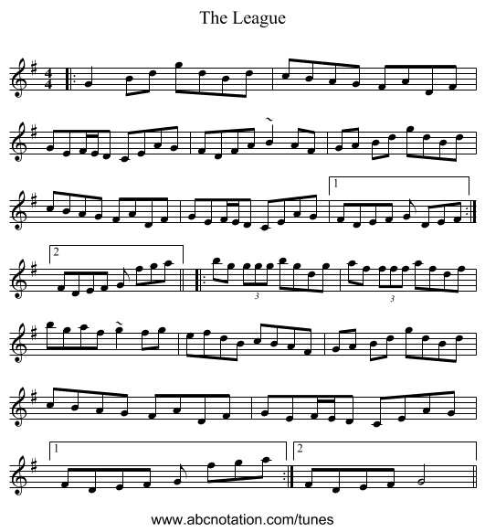 The League - staff notation