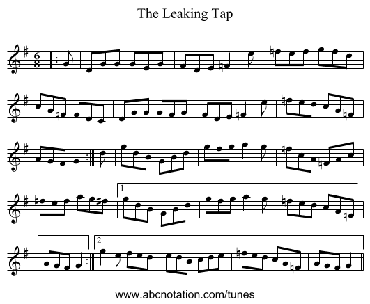 The Leaking Tap - staff notation