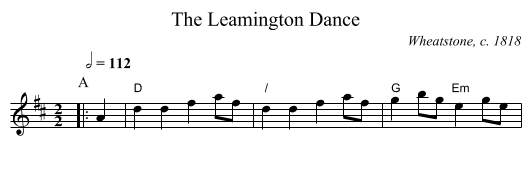 The Leamington Dance - staff notation