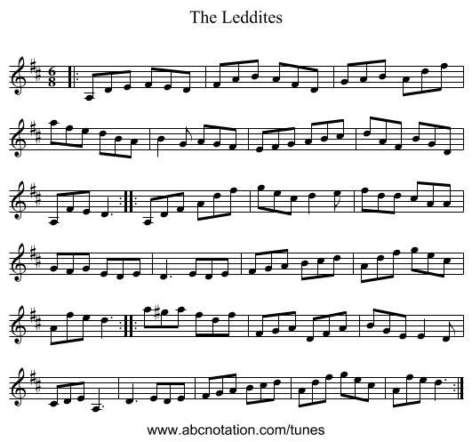 The Leddites - staff notation