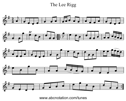 The Lee Rigg - staff notation