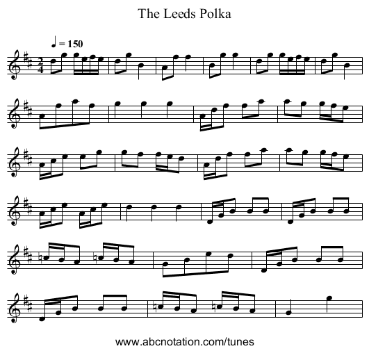 The Leeds Polka - staff notation