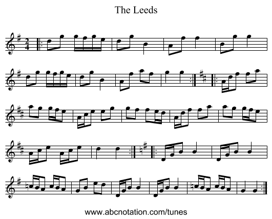 The Leeds - staff notation