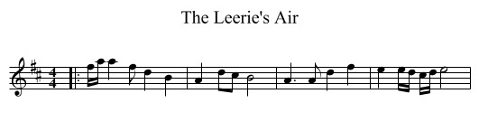 The Leerie's Air - staff notation