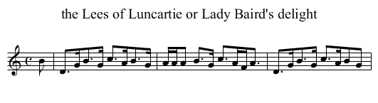 the Lees of Luncartie or Lady Baird's delight - staff notation