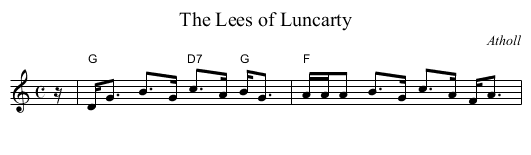 The Lees of Luncarty - staff notation