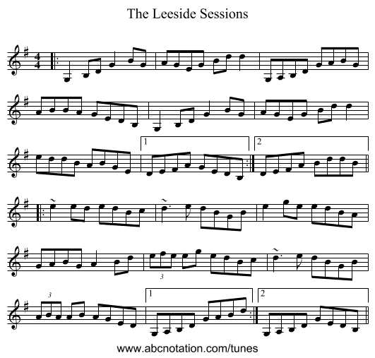 The Leeside Sessions - staff notation
