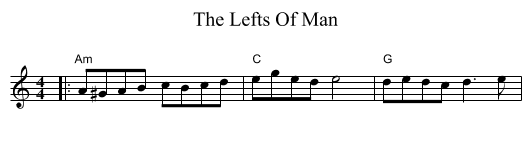 The Lefts Of Man - staff notation