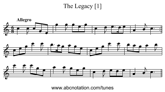 The Legacy [1] - staff notation