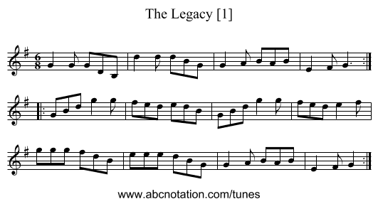 The Legacy [1] - staff notation