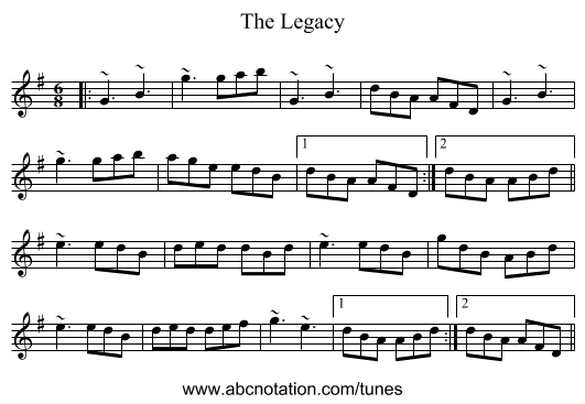 The Legacy - staff notation