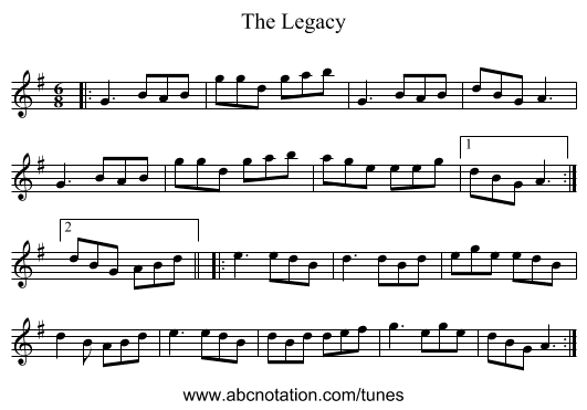 The Legacy - staff notation