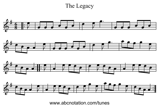 The Legacy - staff notation