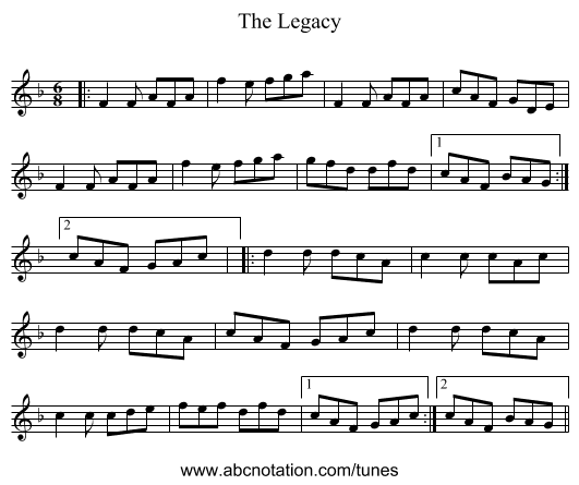 The Legacy - staff notation