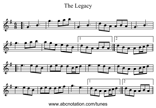 The Legacy - staff notation