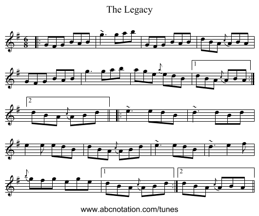 The Legacy - staff notation