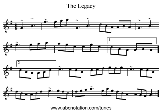 The Legacy - staff notation