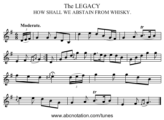 The LEGACY - staff notation