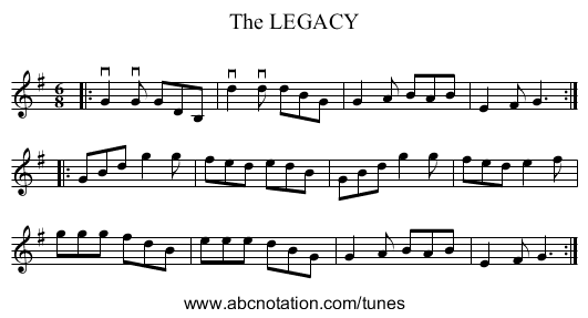 The LEGACY - staff notation