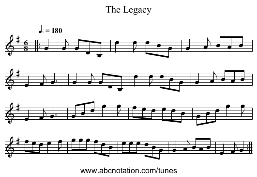 The Legacy - staff notation