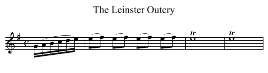 The Leinster Outcry - staff notation