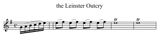 the Leinster Outcry - staff notation