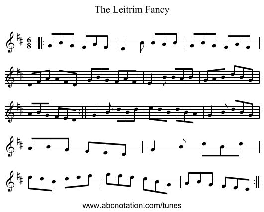 The Leitrim Fancy - staff notation