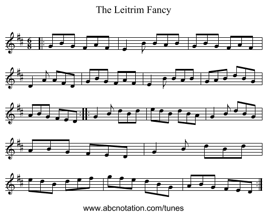 The Leitrim Fancy - staff notation