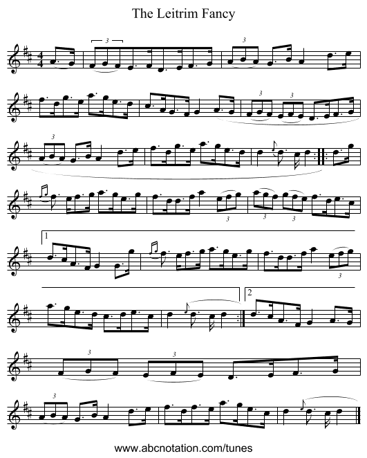 The Leitrim Fancy - staff notation